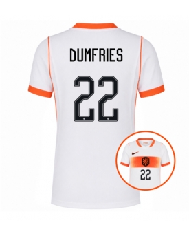 Billige Fotballdrakt Nederland Denzel Dumfries #22 Replika Bortedrakt Dame VM 2026 Kortermet Billige Fotballdrakt Nederland Denzel Dumfries #22 Replika Bortedrakt Dame VM 2026 Kortermet